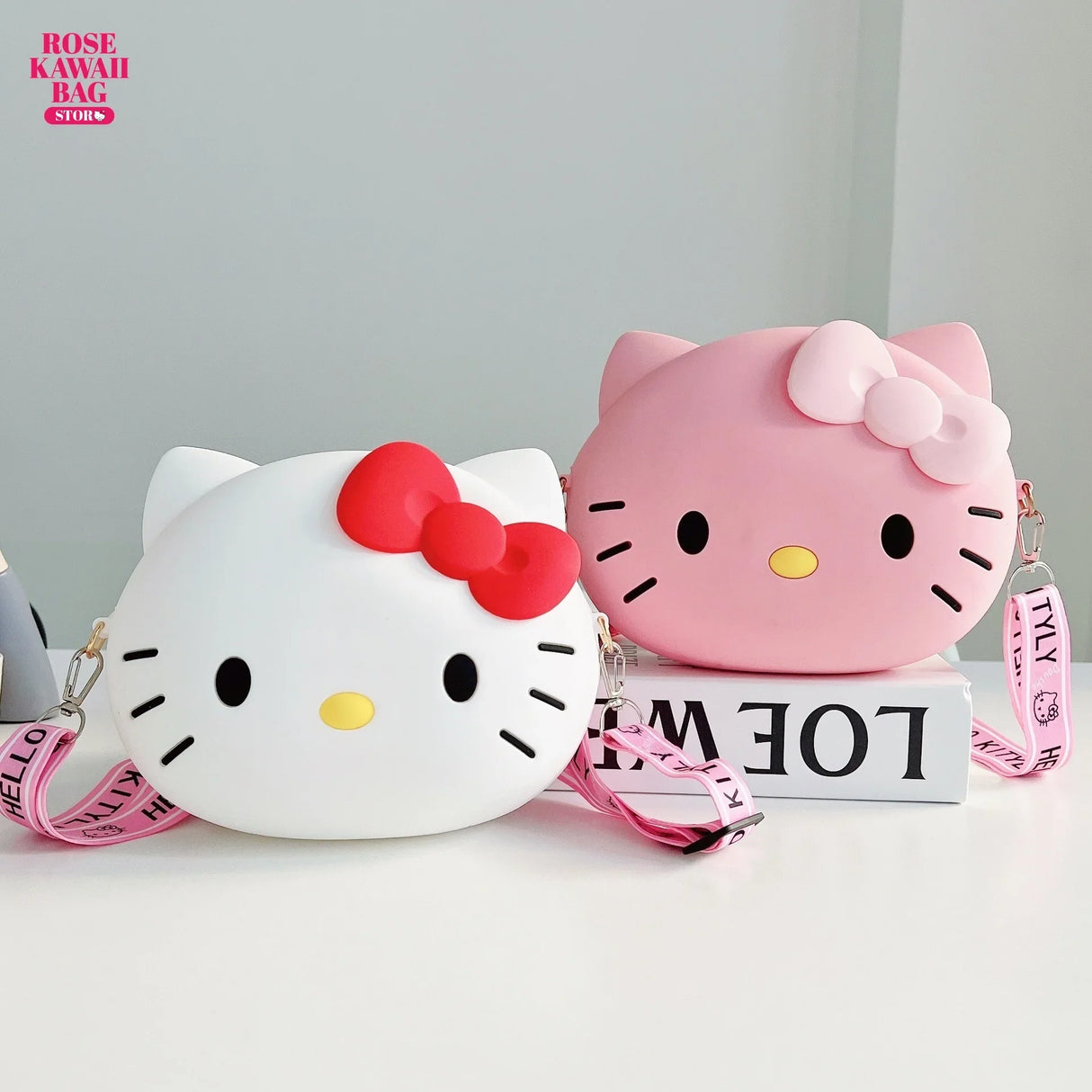 Hello Kitty Bag Kawaii Cartoon Shoulder Bag Silicone Waterproof Mini Coin Purse Cute Hello Kitty Crossbody Bag for Children Bag