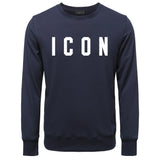 New ICON Men's Cotton Premium Round Neck Printed Letter Sweatshirt Classic Men / Women Round Neck Sweatshirt ICON Men's Hoodie