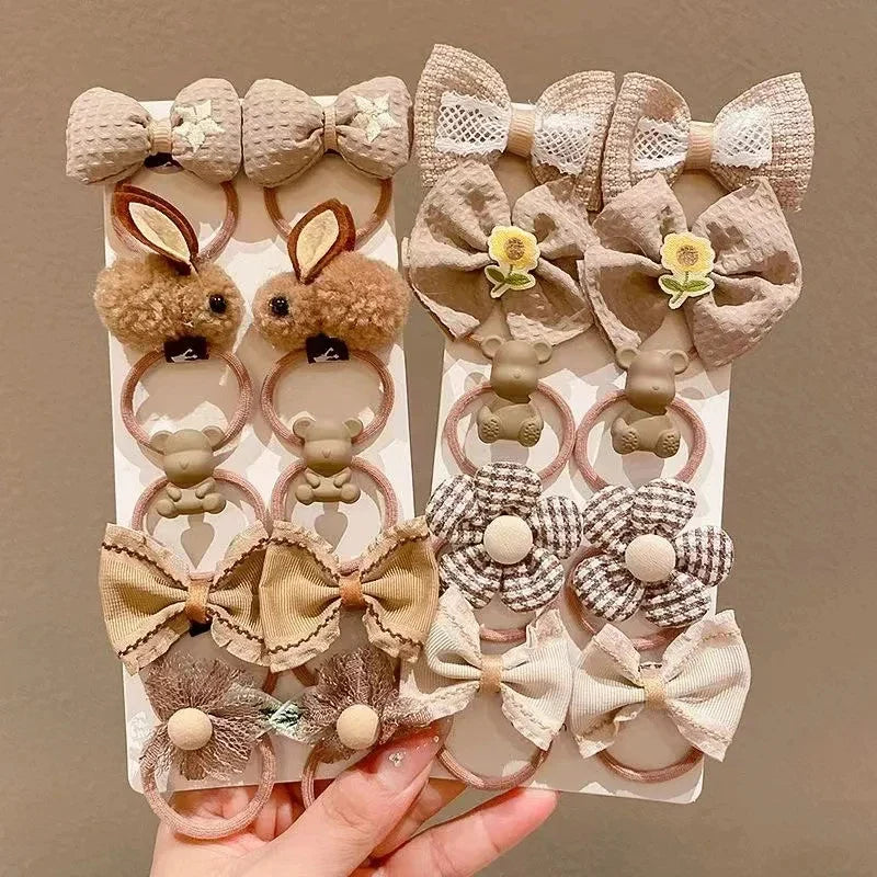 Baby Girl Hairband Cartoon Bow Bunny Bear Kids Hair Accessories Autumn Winter Children Elastic Hair Bands Cute Princess Hair Tie