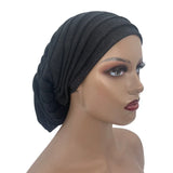 Glitter Pleated African Turban Cap Women's Head Wraps Nigeria Party Headpiece Female Wedding Auto Gele Headdress Beanie