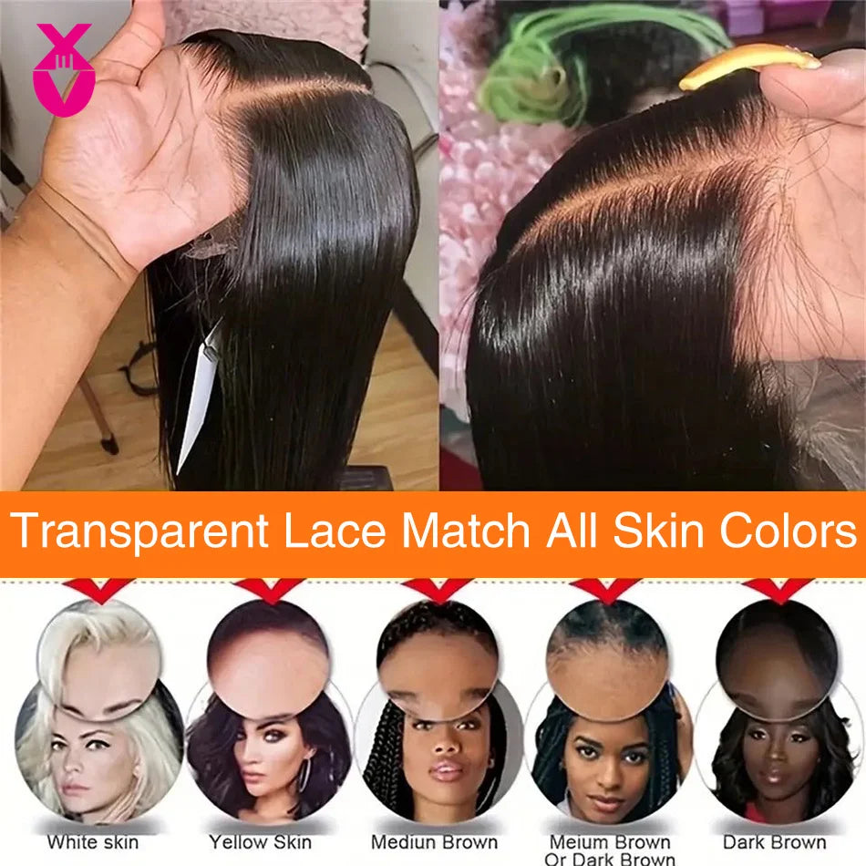 Bone Straight Lace Front Wigs Human Hair HD Lace Frontal Wig 13x4 Lace Frontal Human Hair Wig Pre Plucked Bleached Knots Wigs