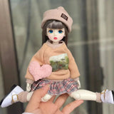 Full Set 1/6 BJD Doll Fashion Suit 30CM Doll with 3 Pair Eyes Blythe Doll Kids Girls Toy Gift ( Open Head)