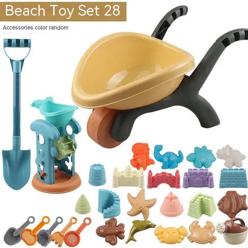 Beach Toys Sandbox Silicone Bucket And Sand Toys Sandpit Outdoor Summer Toy Water Game Play Cart Scoop Child Shovel For Kids