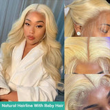 Blonde Body Wave Lace Front Wig HD Transparent Lace 13x4 13x6 Human Hair 613 Glueless Pre Plucked Full Frontal Wigs For Women