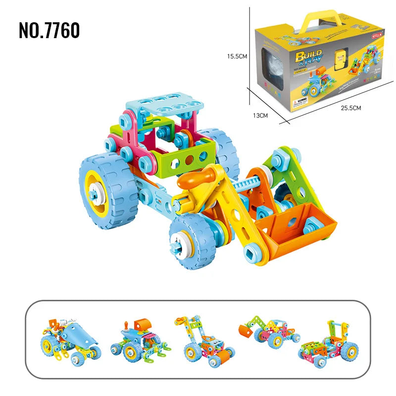 Soft Nut Assembly Building Block Integrated Inertia STEM Assembly Toy Gift Storage Box