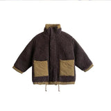 Children's Winter Children's Lamb's Wool Warm Coat Girls Double Wear Tops Baby Splicing Loose Leisure Coat