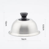 Stainless Steel Round Pot Lids Cover Basting Steaming Cover Burger Cover Dust-proof Cheese Melting Dome for BBQ Accessories