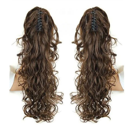 Synthetic Long Wavy Claw Clip On Ponytail Drawstring Hairpiece Wave Curly Black Brown Blonde Ombre Fake Hair for Women