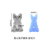 DIY Cement Gypsum Aromatherapy Silicone Mold Easter Love Rabbit Candle Mold Epoxy Resin Ornaments Mold Home Decoration