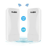 KuWfi 300Mbps Wifi Router Outdoor Wireless Bridge 2.4G Wireless Repeater Wifi Extender Point to Point 1KM With WAN LAN Port