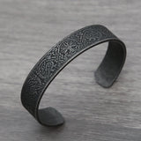 Black Stainless Steel Viking Rune Bracelets For Men Women Retro Viking Tree of Life Bracelet Biker Fashion Jewelry Amulet Gift