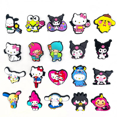 Aoger Sanrio Hellokitty Kuromi Cinnamoroll My Melody Set Shoe Charms for Clogs Shoe Accessories Charms for Friends Gifts