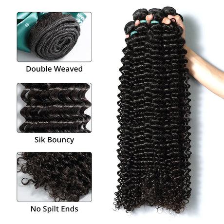 Melodie 30 40 Inch Loose Deep Wave Human Hair 2 3 4 5 Bundles Curly Weavy Bundle Hair Extension Brazilian Remy Hair For Women