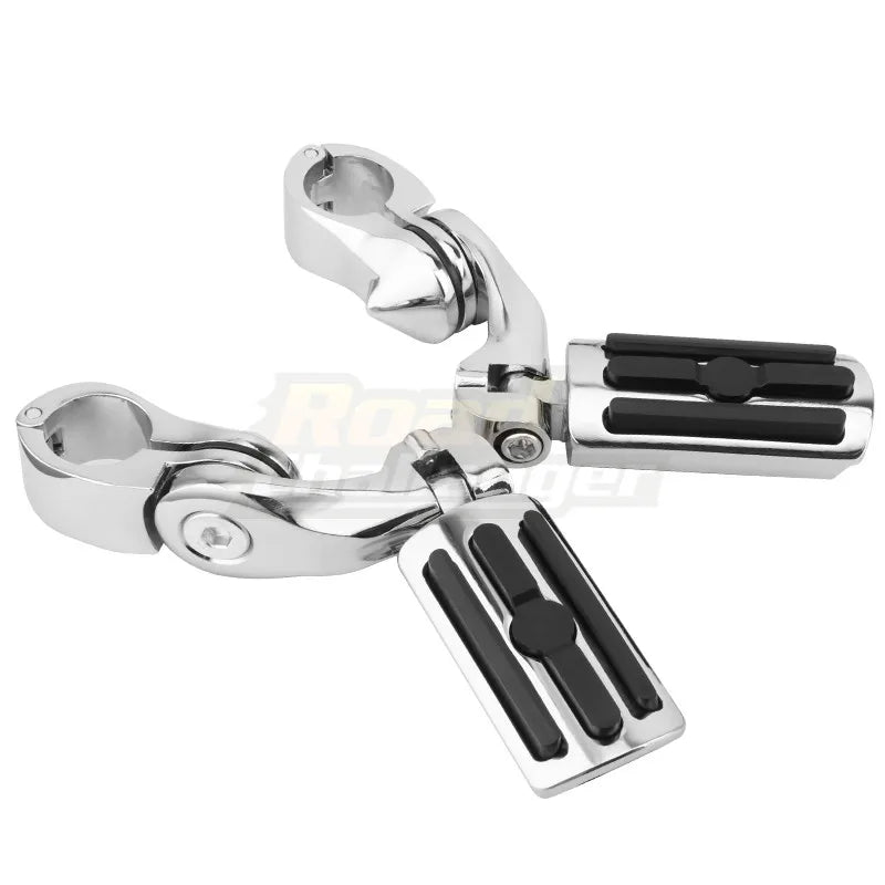 32mm 1-1/4" Motorcycle Engine Guard Footrest Highway Bar Foot Pegs Pedal Foot Rest Universal Short Footpegs Clamps