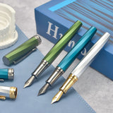 Hongdian N11 Fountain Pen EF/F Nib with Converter, Polygonal Aluminum Alloy Writing Gift Pen Set