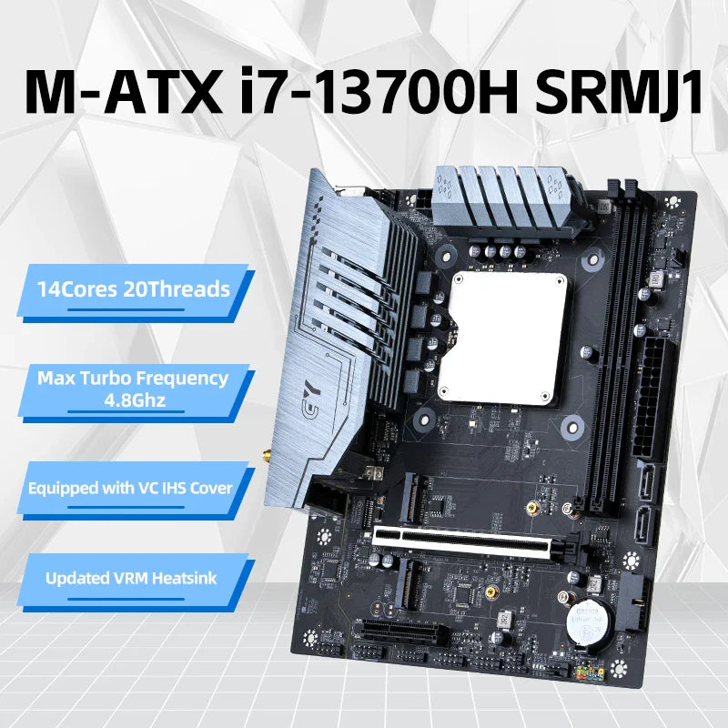 ERYING M-ATX DIY Motherboard with Onboard CPU Interpose Kit i7 13700H i7 13700H DDR4 Gaming PC Desktop Computers Assembly Set