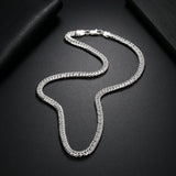 Fashion original 6MM geometric chain man 925 Sterling Silver bracelet neckalces for women luxury Party wedding jewelry sets