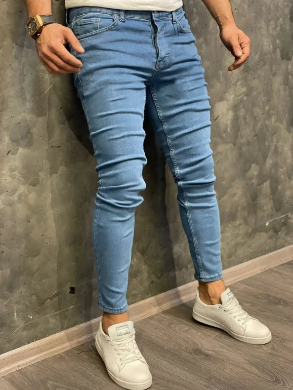 Men's Jeans 2022 New Men's Casual Pants Ripped Spring And Autumn Sports Jeans Pocket Straight Street Run Soft Denim Neutral Slow