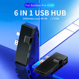 Hard Disk Drive External Enclosure Docking Station Hub 4K Compatible RJ45 for Adapter Microsoft Surface Pro 4 5 6