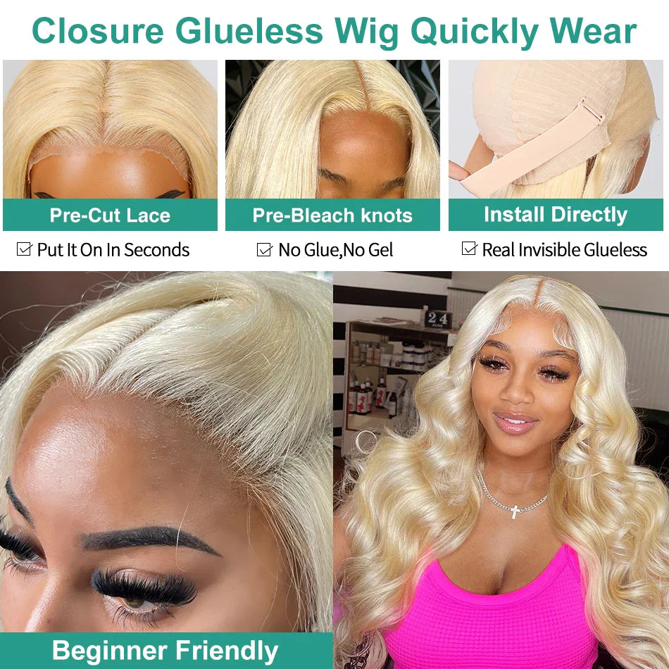 Melodie HD 30 40 Inch 250% 613 Blonde Body Wave 5X5 Glueless Ready to Wear 13x6 Lace Front Human Hair Wigs 13x4 Lace Frontal Wig