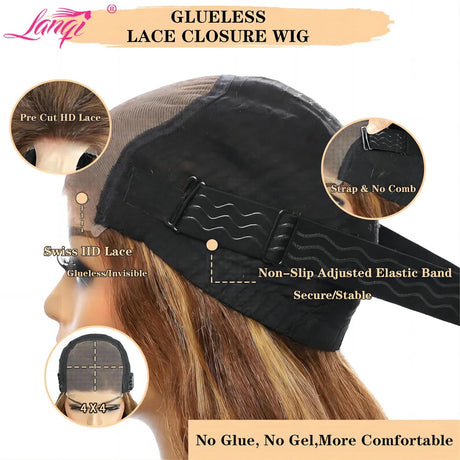 Highlight Glueless Wig Human Hair Ready To Wear 13x4 Straight Lace Frontal Wig Human Hair Transparent Lace Front Wigs For Women