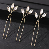 Bride Hairpins Wedding Hair Accessories Trendy Crystal U-shaped Alloy Hair Sticks Forks Girls Banquet Crowns Noiva Jewelry