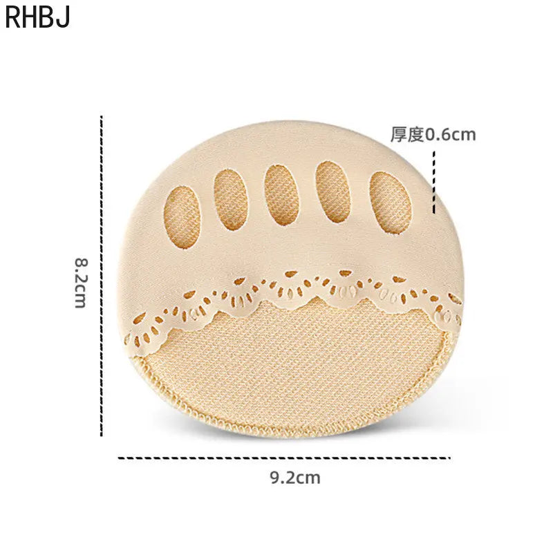 RHBJ 2pcs/set Five Toes Forefoot Pads for Women High Heels Half InsolesSilicone Insoles Gel Insoles Breathable Foot Care Tool