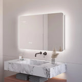 MIRPLUS 36 X 24 inch Bathroom Medicine Cabinet with LED Backlit Mirror, 3 Color Lights & Brightness Adjustment Anti-Fog Time