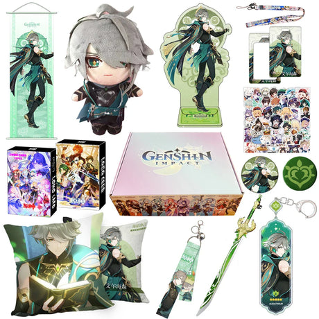 Genshin Impact Xianyun Navia Fontaine Furina Neuvillette Wriothesley Focalors Baizhu Kaveh Gift Box Include Keychain Doll Pillow