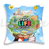 Cute Cartoon Toca Life World Pillow Case Home Decorative Pillowcases Bedroom/Sofa Cushion Covers 45*45cm Kids Anime Pillow Cover