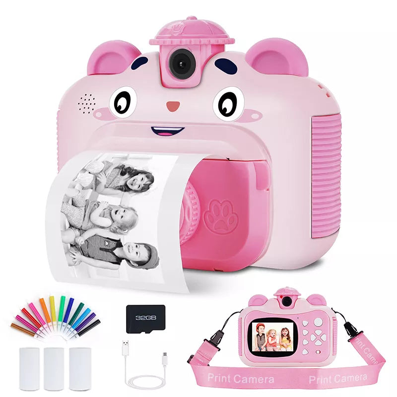 Children's Instant Print Camera With Thermal Printer Kids Digital Photo Camera Girl's Toy Child Camera Video Boy's Birthday Gift