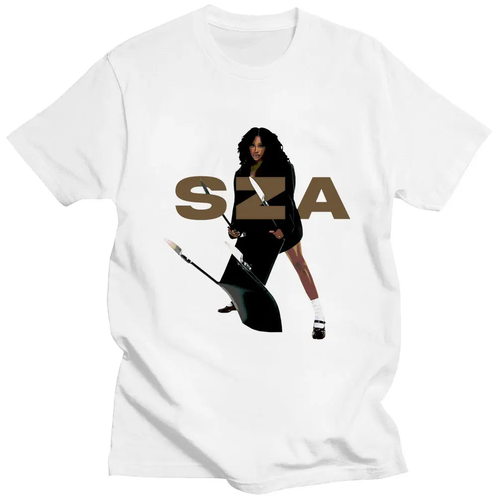 Rapper SZA CTRL X SOS Album Print T-Shirt Plus Size Retro Punk Universal Oversized Hip Hop Harajuku Cotton Streetwear