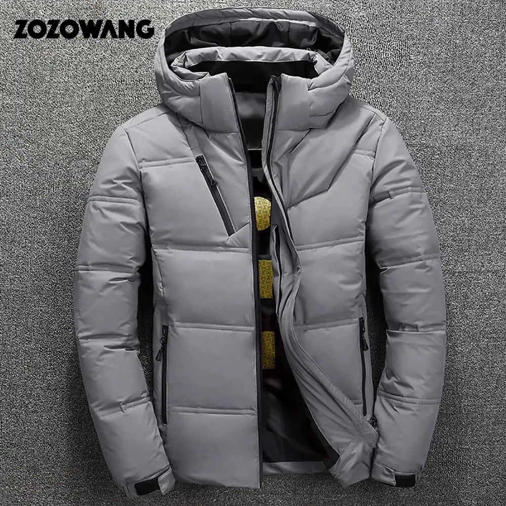 ZOZOWANG High Quality White Duck Thick Down Jacket Men Coat Snow Parkas Male Warm Hooded Clothing Winter Down Jacket Outerwear