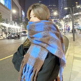 Luxury Plaid Scarf Winter Warm Cashmere Women Long  Female Scarves Lady Tassel Shawl Wraps 2023 Design New