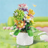 City Creativity Bouquet Flower Cymbidium Faberi Bonsai Potted Plant Home Decoration Building Blocks Bricks Kids Toys