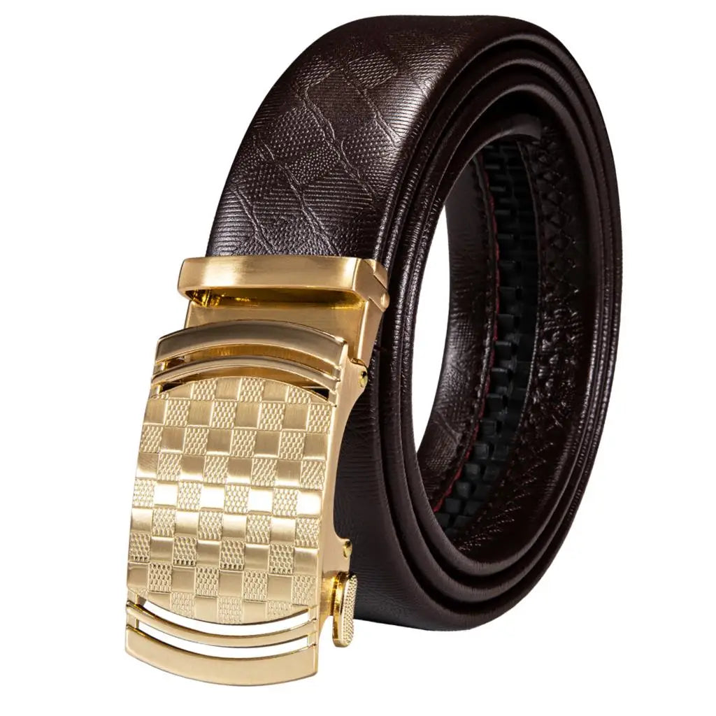 High Quality Mens Belts Black Brown Blue White Green Leather Straps Casual Gold Automatic Buckles Waistband Belt for Men Wedding