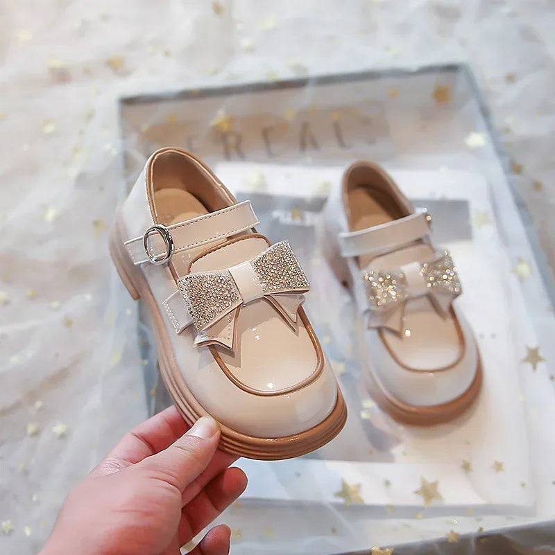 Kids Casual Shoes Children‘s Leather Shoes for Toddlers Girls Party Flats Kids Loafers Bowtie Shoes for Kids Girls Lolita Shoes