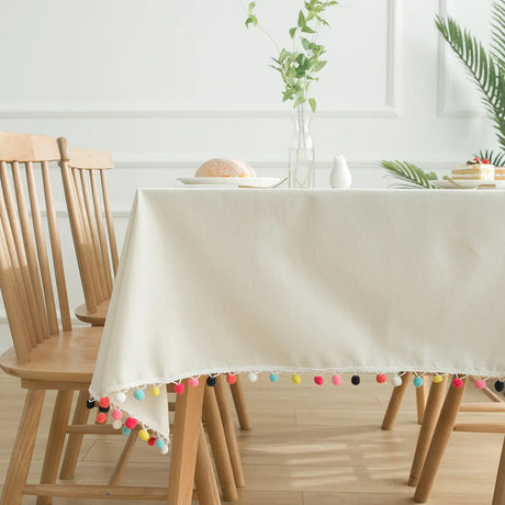 Cotton Linen Table Cloth Tassel Rectangular Tablecloth for Dining Table Coffee Tea Table Cover Wedding Easter Decoration 2023식탁보