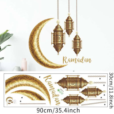 Gold Eid Mubarak Disposable Tableware Star Moon Gilded Plate Cup Gift Box EID Party Supplies 2024 Ramadan Mubarak Kareem Decor