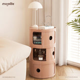 Nordic Modern White Nightstands Mini Circular Design Bedside Table Creative Round Storage Cabinet Night Stand Bedroom Furniture