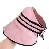 Woman Handmade UV-resistant Big Brim Striped Hollow Women Cap Bucket Hat Empty Top Hat Sun Hat