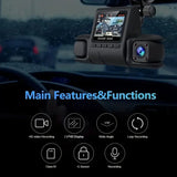 3 Camera Lens Car DVR Dash Camera HD 1080P IR Night View 3-Channel Dash Cam Video Recorder Loop Recording Parking Monitor 2023