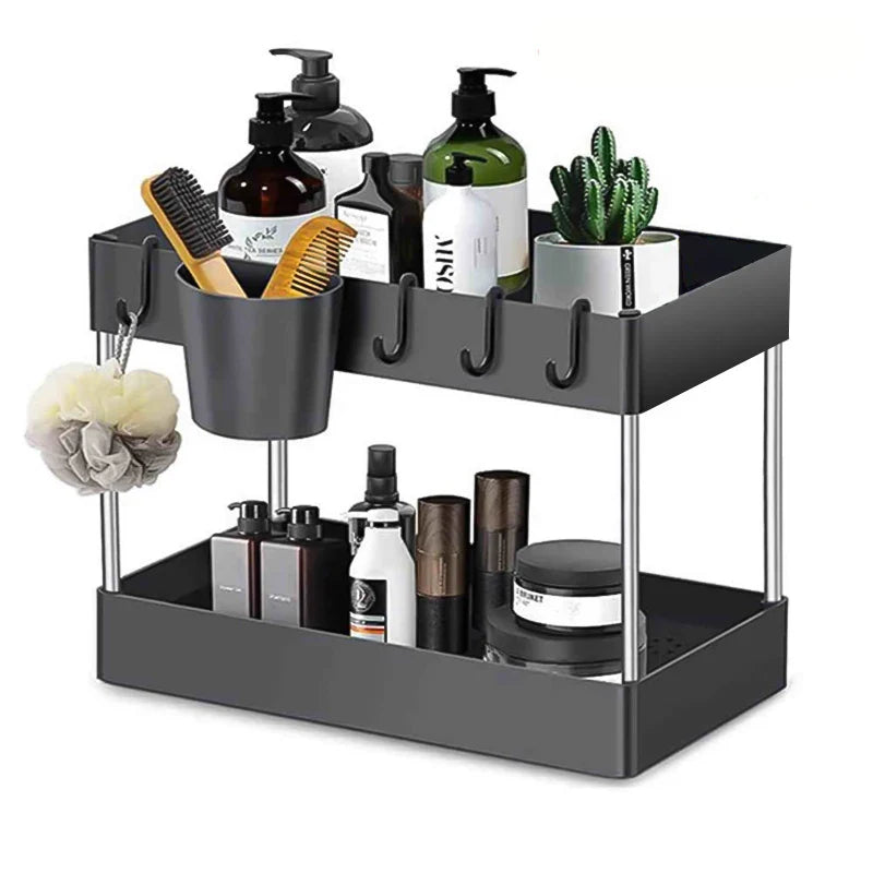 2 Tier Under Sink Organizer For Bathroom Kitchen Storage Sliding Drawer Pull Out Under Sink Cabinet Organizers Kitchen Organizer