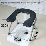 Pregnant Women Elderly Toilet Stool U Design Bathroom Chair Folding Stainless Steel Bath Seat Stable Anti-skid Toilet Foot Rest