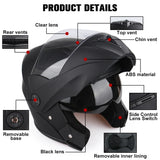 DOT Certification Uchoose Motorcycle Helmet Double Lens Cross Section Helmet Safety Modular Flip Helm Unisex Helmet With Visor