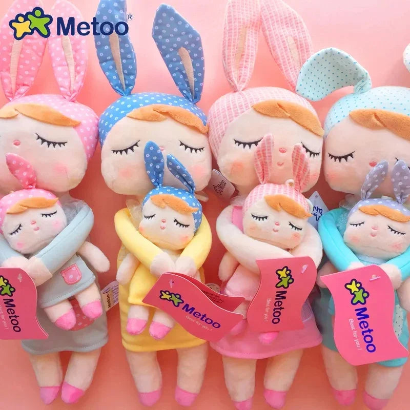 Metoo Doll Stuffed Toys Kawaii Mother and Kid 2 Piece Angela Plush Sleeping Toys For Girls Newborn Baby Christmas Birthday Gift