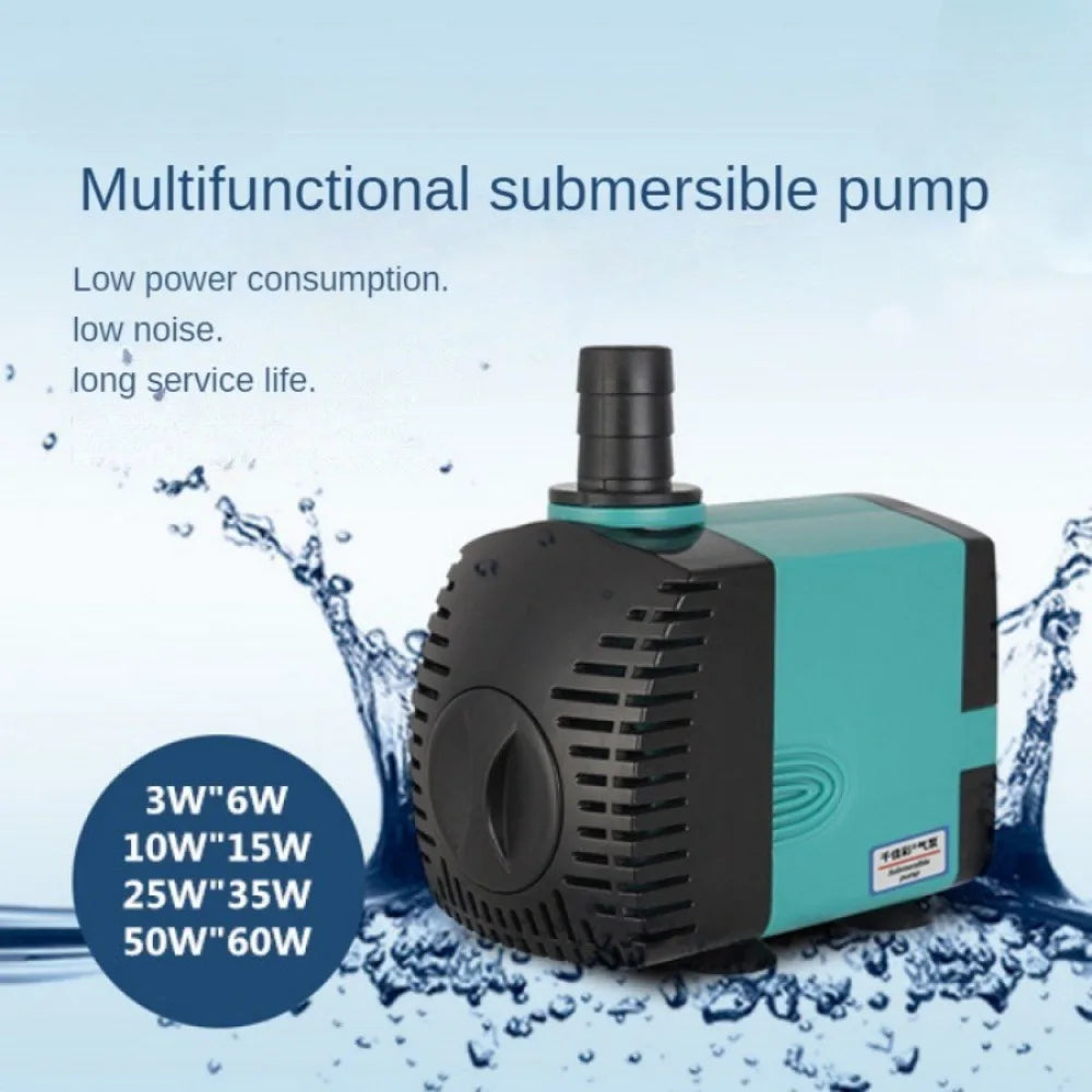 Ultra Quiet 3-50W Submersible Aquarium Water Pumps Filter Fish Pond Tank Aquarium Small Water Side Suction Pump Tank Fountain