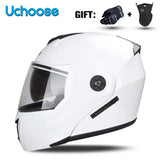 DOT Certification Uchoose Motorcycle Helmet Double Lens Cross Section Helmet Safety Modular Flip Helm Unisex Helmet With Visor