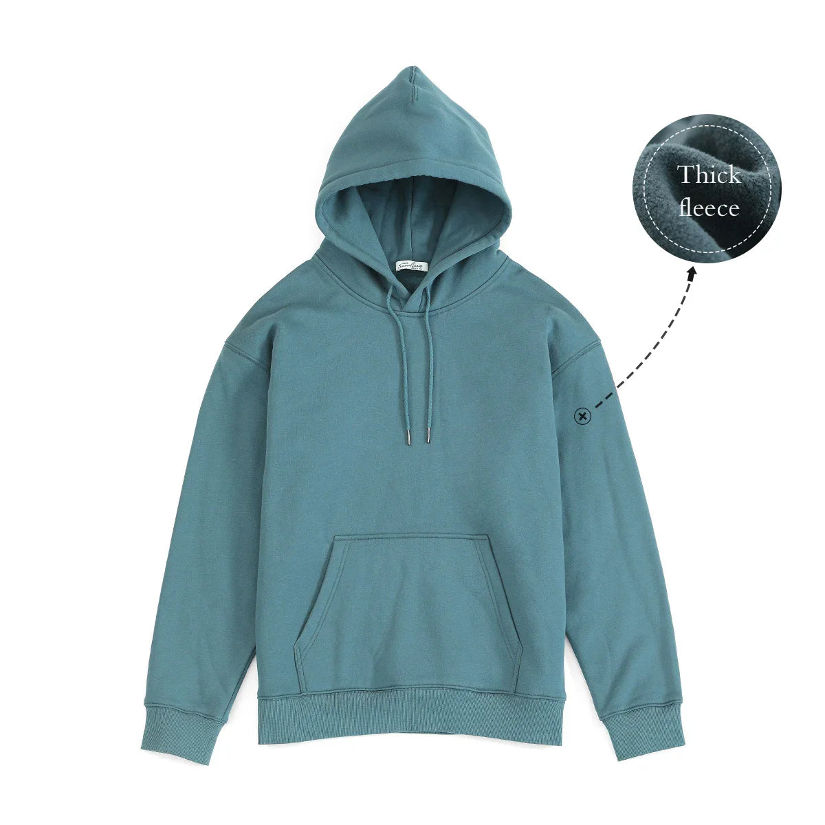 SIMWOOD 2024 Spring New New Hooded Hoodies Men Thick 360g Fabric Solid Basic Sweatshirts Quality Jogger Texture Pullovers