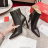 Luxury Designer High Quality Women's Boots Genuine Leather Outsole Red Sole Shoes Hardware Chain Sexy Fashion Shoes 2024 NEW